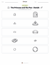 The Princess and the Pea - Danish printable worksheet preview