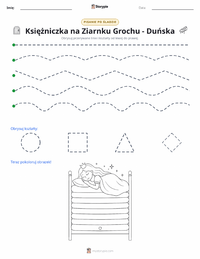 Podgląd drukowalnego arkusza ćwiczeń Księżniczka na ziarnku grochu - duńska