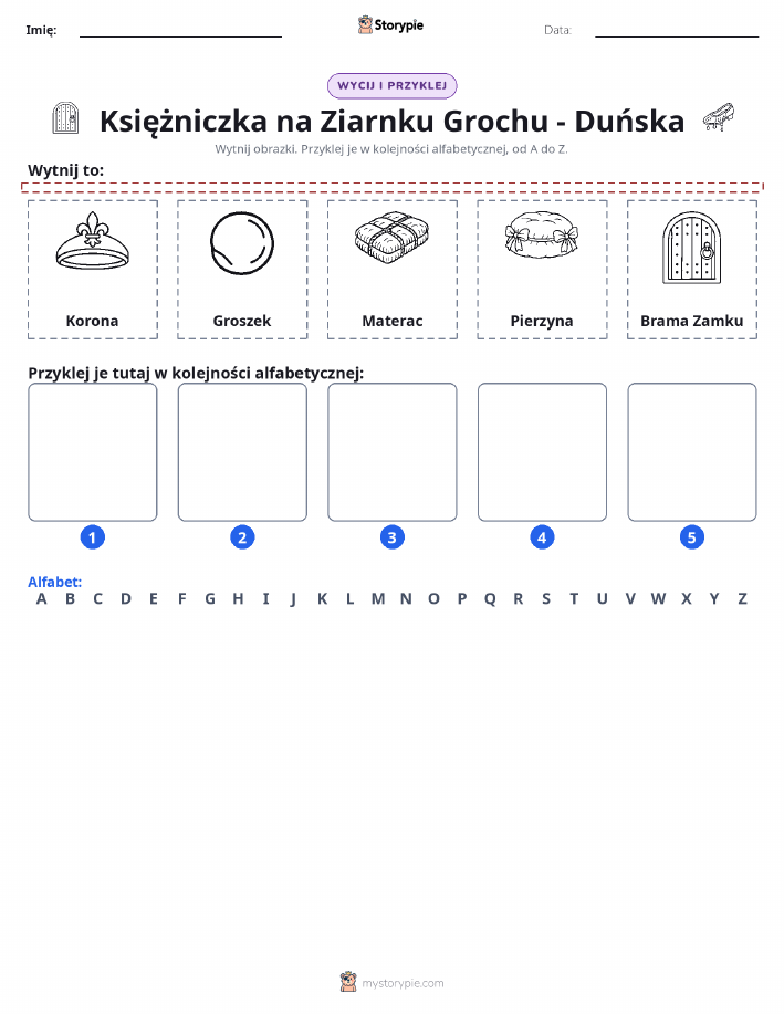 Wytnij i Wklej Alfabet