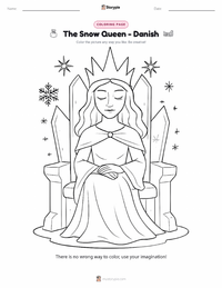 The Snow Queen - Danish coloring page for kids
