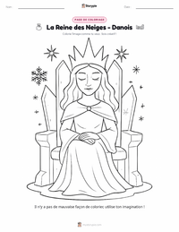 Page de coloriage La Reine des neiges - Danois pour les enfants