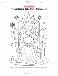 Pagina da colorare di La Regina delle Nevi - Danese per bambini