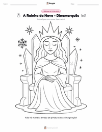 Página de colorir A Rainha da Neve - Dinamarquês para crianças