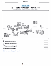 The Snow Queen - Danish printable worksheet preview