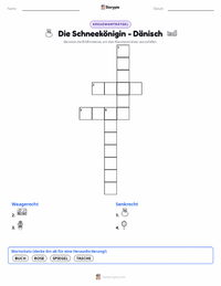 Die Schneekönigin - Dänisch druckbare Arbeitsblatt Vorschau