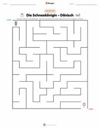 Die Schneekönigin - Dänisch druckbare Arbeitsblatt Vorschau