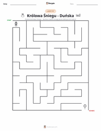 Podgląd drukowalnego arkusza ćwiczeń Królowa Śniegu - duńska