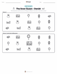 The Snow Queen - Danish printable worksheet preview