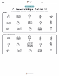 Podgląd drukowalnego arkusza ćwiczeń Królowa Śniegu - duńska