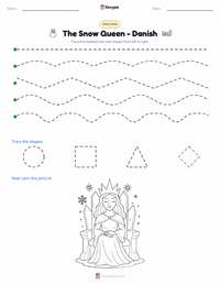 The Snow Queen - Danish printable worksheet preview