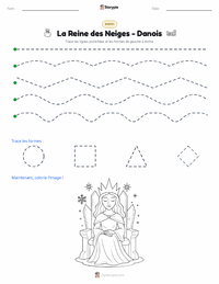 Aperçu de la feuille de travail imprimable La Reine des neiges - Danois