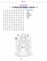 Aperçu de la feuille de travail imprimable La Reine des neiges - Danois