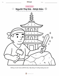 Trang tô màu Người Thợ Đẽo Đá - Truyện Nhật Bản cho trẻ em