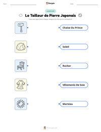 Aperçu de la feuille de travail imprimable Le Tailleur de Pierre - Japonais