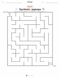 Taş Kesici - Japon yazdırılabilir çalışma sayfası önizlemesi