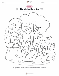 Die wilden Schwäne - Dänisch druckbare Arbeitsblatt Vorschau