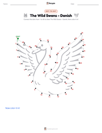The Wild Swans - Danish printable worksheet preview