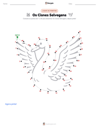 Prévia da folha de atividades imprimível Os Cisnes Selvagens - Dinamarquês