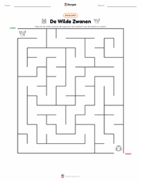 De Wilde Zwanen - Deens afdrukbare werkblad voorbeeld
