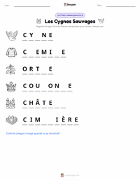 Aperçu de la feuille de travail imprimable Les Cygnes Sauvages - Danois