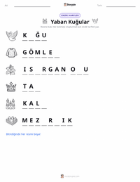 Yaban Kuğuları - Danimarka yazdırılabilir çalışma sayfası önizlemesi