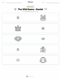 The Wild Swans - Danish printable worksheet preview