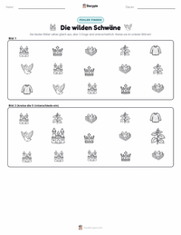 Die wilden Schwäne - Dänisch druckbare Arbeitsblatt Vorschau