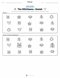 The Wild Swans - Danish printable worksheet preview