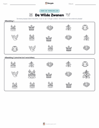 De Wilde Zwanen - Deens afdrukbare werkblad voorbeeld