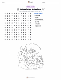 Die wilden Schwäne - Dänisch druckbare Arbeitsblatt Vorschau