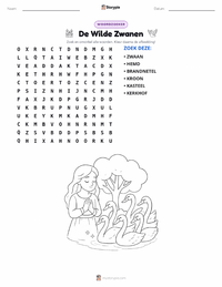 De Wilde Zwanen - Deens afdrukbare werkblad voorbeeld