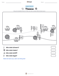 Theseus druckbare Arbeitsblatt Vorschau