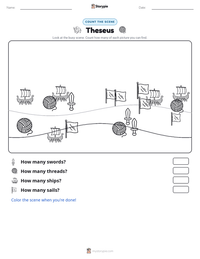 Theseus printable worksheet preview