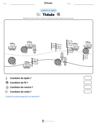 Aperçu de la feuille de travail imprimable Thésée