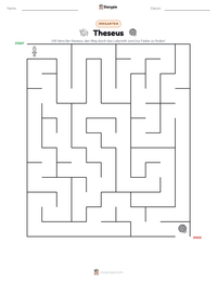 Theseus druckbare Arbeitsblatt Vorschau