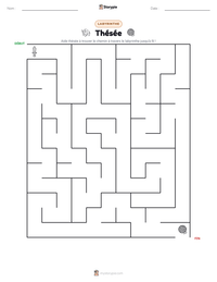 Aperçu de la feuille de travail imprimable Thésée