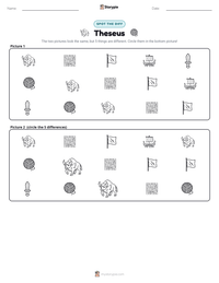 Theseus printable worksheet preview