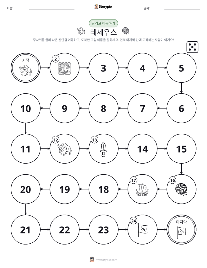 주사위 굴리고 이동하기 게임