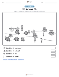 Aperçu de la feuille de travail imprimable Ariane