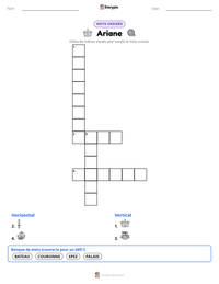 Aperçu de la feuille de travail imprimable Ariane