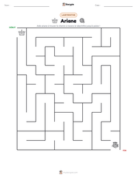 Aperçu de la feuille de travail imprimable Ariane