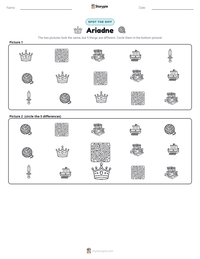 Ariadne printable worksheet preview