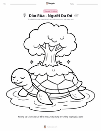 Trang tô màu Đảo Rùa - Người Mỹ bản địa cho trẻ em