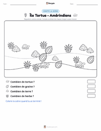 Aperçu de la feuille de travail imprimable Île de la Tortue - Amérindien