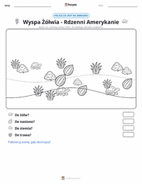 Podgląd drukowalnego arkusza ćwiczeń Wyspa Żółwia - Rdzenni Amerykanie