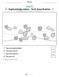 Kaplumbağa Adası - Yerli Amerikalı yazdırılabilir çalışma sayfası önizlemesi
