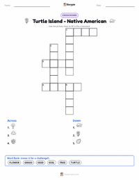 Turtle Island - Native American printable worksheet preview