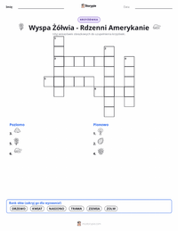 Podgląd drukowalnego arkusza ćwiczeń Wyspa Żółwia - Rdzenni Amerykanie