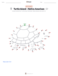 Turtle Island - Native American printable worksheet preview
