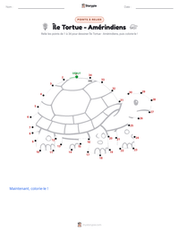 Aperçu de la feuille de travail imprimable Île de la Tortue - Amérindien